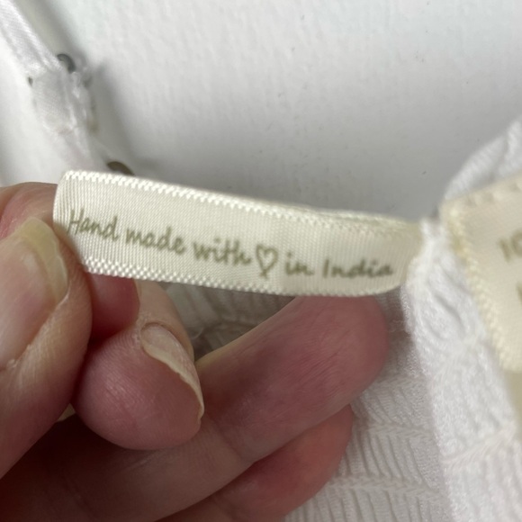 Japna White Mini Dress with Pink Embroidery Size Medium - Picture 6 of 12